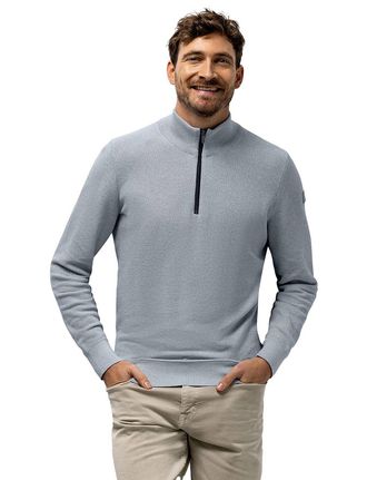 State of Art half zip trui State of Art Regular fit Lichtblauwe structuur