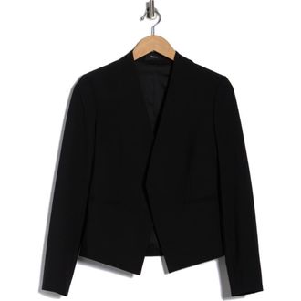 Theory Lanai Open Front Stretch Wool Blazer in Black at Nordstrom Rack, Size 00