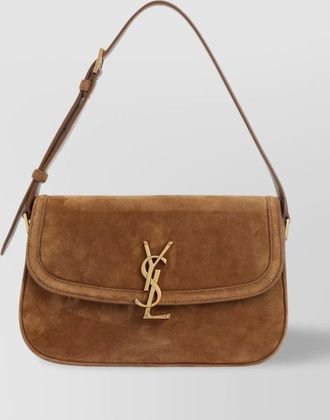 Saint Laurent solferino suede leather shoulder bag