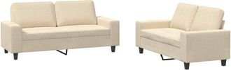 vidaXL Juego De Sof&aacute;s 2 Piezas Tela Color Crema Vidaxl