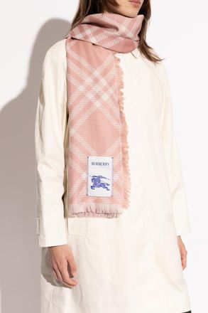 Burberry Scarf With Logo, Unisex, Pink