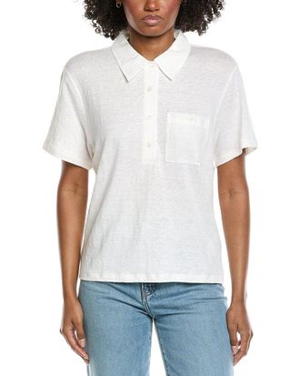 Frame Denim The Caddy Linen-Blend Polo Sweater