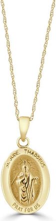Pompeii3 14k White or Yellow Gold Mother St. Jude Thadeus Pendant Necklace 14.5mm Tall