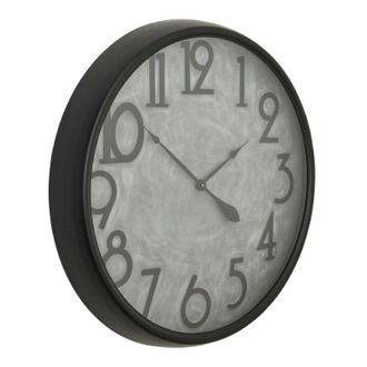 Hill Interiors Hill Interiors - Soho Concrete Effect Large Clock - Glass - L10 x W80 x H80 cm - Black