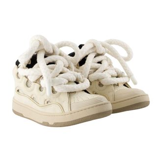 Lanvin Womens Curb Sneaker Beige Calfskin