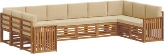 vidaXL Conjunto De Sof&aacute;s De Exterior 10 Uds. Natural Y Beige Vidaxl