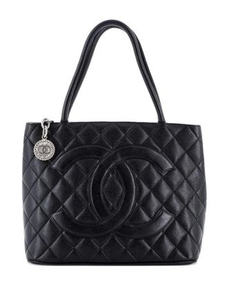 Chanel Medallion Caviar gewatteerde shopper - Zwart