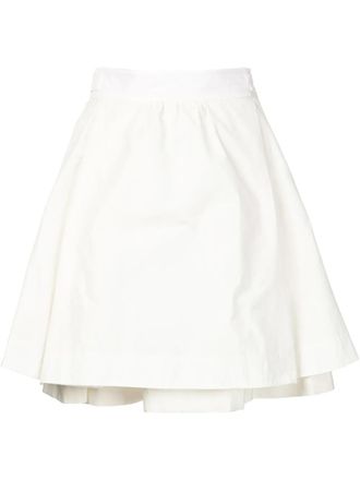 Moncler layered A-line skirt - Bianco