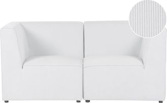 Beliani Beliani - Sof&aacute; Modular 2 Plazas Pana Dos Piezas Seccionales Esquina Moderno Blanco Crema Lemvig