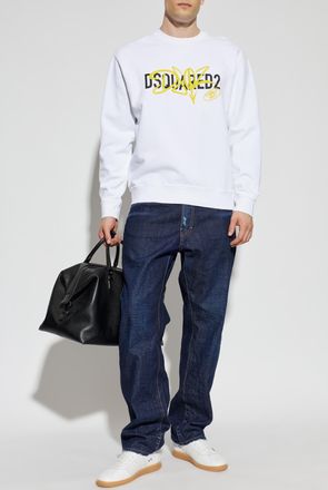 Dsquared2 Sweatshirt With Printed Logo, Mens, White