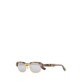 Gucci Accessoires, Dames, Veelkleurig, ONE Size, Rechthoekige zonnebril met marmer effect