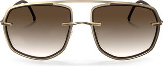 Silhouette New York Sky 8733/75 7520 Mens Sunglasses Gold Size 58