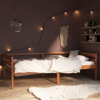 vidaXL Estructura Cama Sin Colch&oacute;n Madera Pino Marr&oacute;n Miel 90x200 Cm Vidaxl