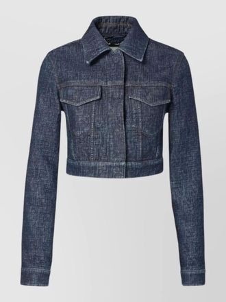 Fendi logo motif cropped denim jacket
