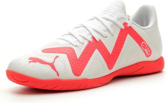 Puma Mens Future Play Indoor Trainer Sneaker, White-fire Orchid, 12.5