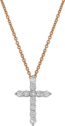 LuvMyJewelry Nazerath 10K Gold Cross Diamond Pendant - 0.33 Ctw