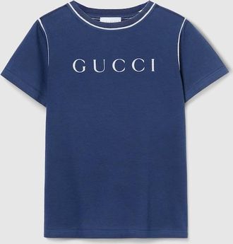 Gucci Kids - Printed Cotton T-shirt, Size 10 years, Blue, Ready-to-wear