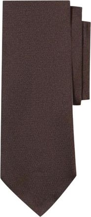Brooks Brothers Hopsack Zijden Stropdas - Heren - Stropdassen - Bruin - ONE Size - Accessoires
