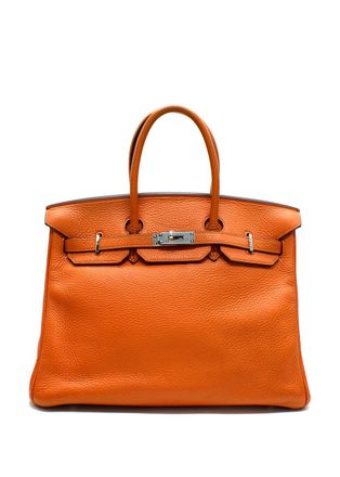 Herm&egrave;s Birkin 35 in Orange H Taurillon Clemence Leather Palladium Hardware