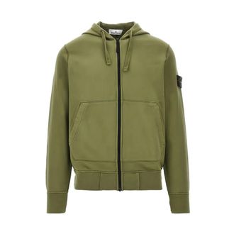 Stone Island Zip-throughs, male, Green, Size: XL Zip-Up Hoodie