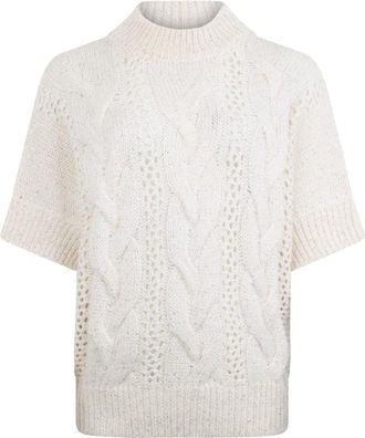 PESERICO Dames, Truien, Wit, Maat: 3XL Zijde