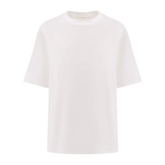 The Row Tops, Dames, Wit, S, Katoen, Geribbelde ronde hals korte mouw tee