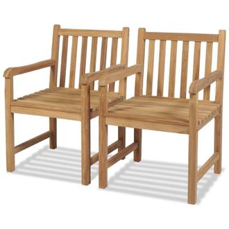 vidaXL Outdoor Chairs 2 pcs Solid Teak Wood vidaXL