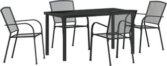 vidaXL Garden Dining Set 5 pcs Anthracite Steel Vidaxl