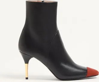 Valentino Garavani Stivaletto Sinead In Nappa E Camoscio 85mm Donna NERO/RUGGINE 35.5
