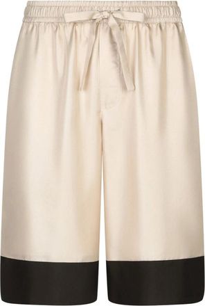 Dolce & Gabbana Bermudas, male, Beige, L, Luxurious Silk Palermo Shorts in Beige