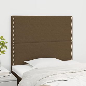 vidaXL Cabeceros 2 Unidades De Tela Marr&oacute;n Oscuro 90x5x78/88 Cm Vidaxl