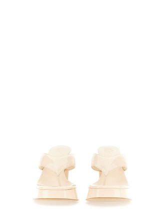 Gia Borghini Patent Leather Sandal - Ivory