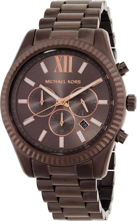 Michael Kors Oversized Lexington Chronograph Quartz Brown Dial Mens Watch MK9224