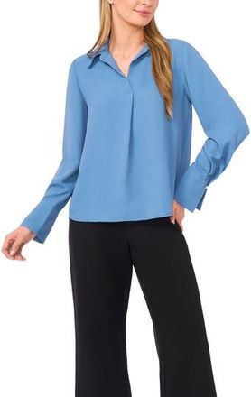 Halogen Split Cuff Button-Up Top in Aegean Blue at Nordstrom Rack, Size Xx-Small