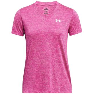 Under Armour T-shirt met gedraaide V-hals en losse pasvorm voor dames (Heet Roze)