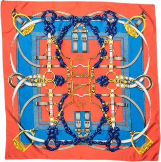 Herm&egrave;s Sciarpa con stampa grafica - Arancione