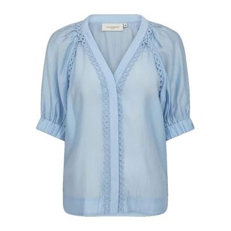 Copenhagen Muse Blue Cashmere Shirt with Elegant Details - female - Copenhagen Muse - Blouses - Blue - L - Blouses & Shirts