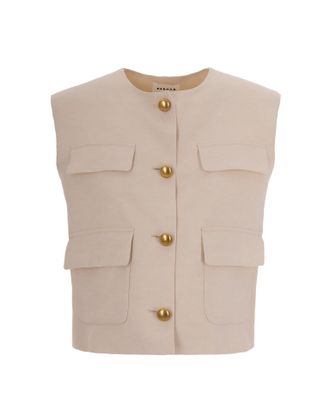P.A.R.O.S.H. Cream Linen Gilet