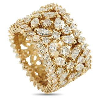 Luxury Bazaar 18K Yellow Gold 6.20ct Diamond Wide Band Ring MF05-011926