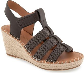 Gentle Souls Caplin Slingback Espadrille Platform Wedge Sandal in Chocolate Leather at Nordstrom, Size 7.5