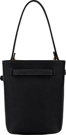 Longchamp Womens Handbag Black Calf Leather Bag