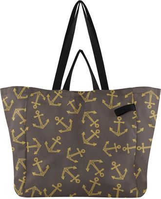 Generic Brown pattern Reusable Canvas Tote Bag, Heavy Duty Grocery Shopping Bag with Large Capacity Hard Bottom Double Handles Work Groceries Travel