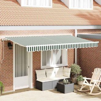 vidaXL Toldo Retr&aacute;ctil Verde 400 X 200 Cm Tela Vidaxl