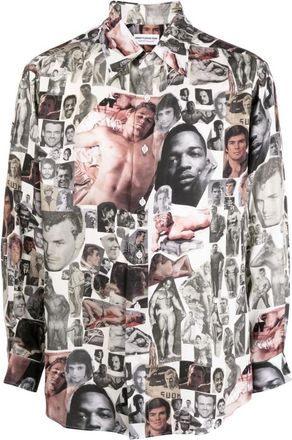 Honey Fucking Dijon Casual Shirts, male, Multicolor, M, Graphic Collage Print Shirt