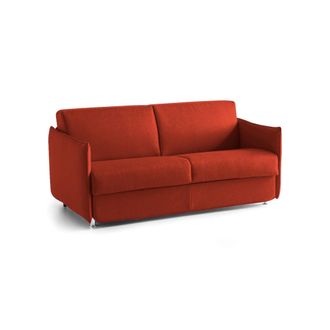 Dmora Sof&aacute; Cama 2 Plazas Follina, Desenfundable, Con Almacenaje Made In Italy, De Apertura Abatible, 160x95 Cm Naranja