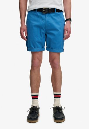 Superdry Chinoshorts SUPERDRY PREMIUM REGULAR CHINO SHORT, Damen, Gr. 28, N-Gr, cali blau, Web, Obermaterial: 98% Baumwolle, 2% Elasthan, unifarben, relaxed fi