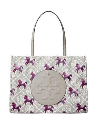 Tory Burch Ella horse-printed tote bag - Grey