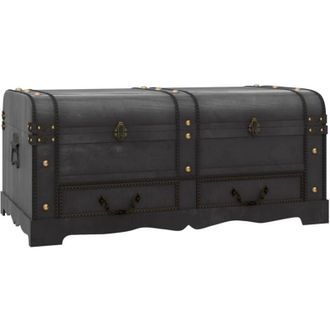 vidaXL Ba&uacute;l De Almacenaje Madera Grande Negro Vidaxl