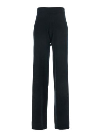 Allude Black High Waisted Trousers In Cashmere And Wool Blend Woman