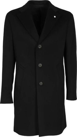 L.B.M. 1911 Single-Breasted Coats, male, Black, 2XL, Stylish Coat for Men